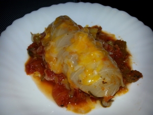 Cabbage Roll w/ Homemade Stewed Tomatoes